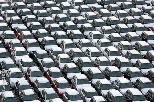 New cars parked