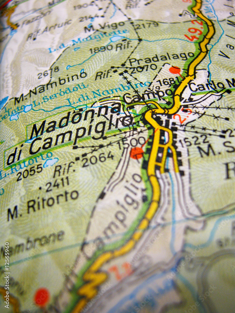 Naklejka premium cartina madonna di campiglio