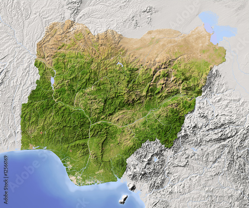 Fototapeta Naklejka Na Ścianę i Meble -  Nigeria, shaded relief map