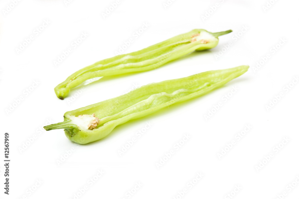 Carliston peppers isolated on a white studio background. Carliston peppers isolated on a white studio background.