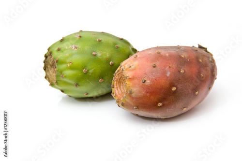 Prickly pears isolated on a white studio background.