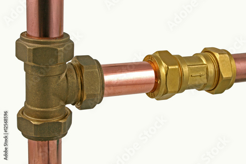Fotografía compression tee & check valve & pipework