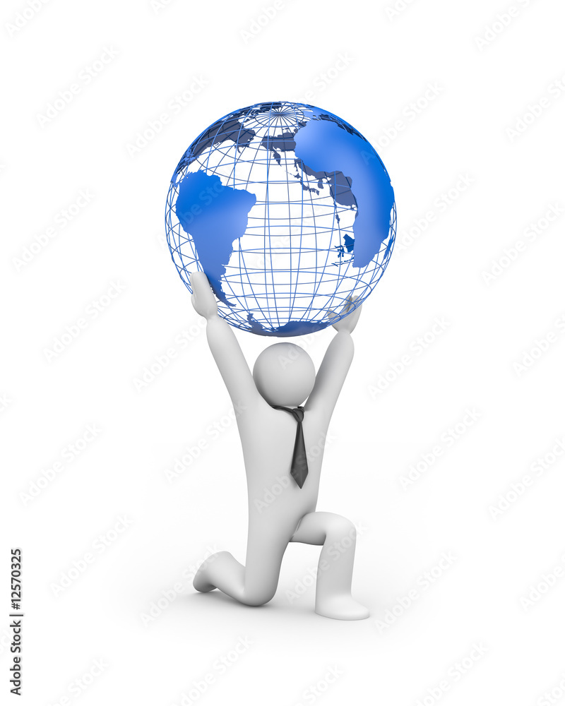 Person holding the world