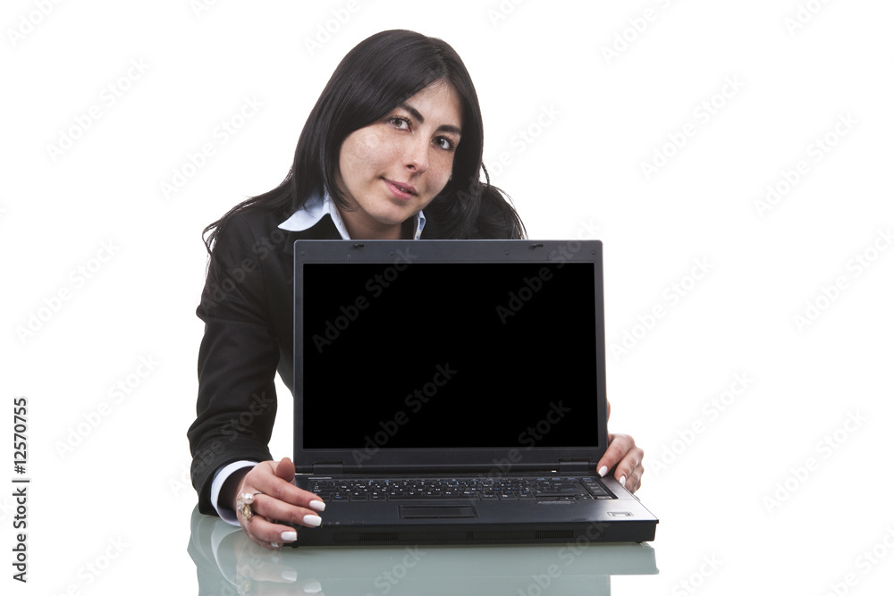 beautiful businesswoman with laptop computer beautiful businesswoman with laptop computer