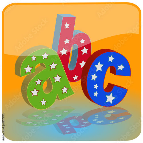 Bright and colourful abc sign or symbol