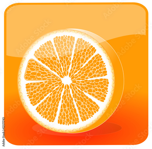 Fresh orange half illustration