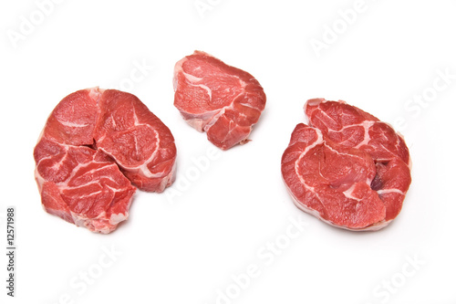 Stewing steak  isolated on a white studio background. photo