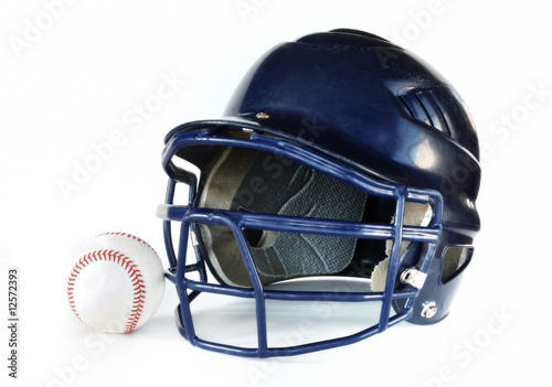 Helmet and Baseball