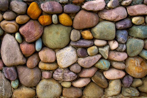 Multi-colored stone wall background