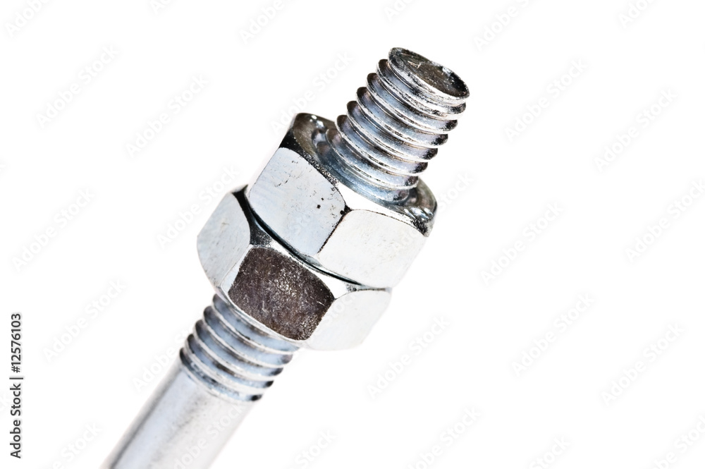 close up isolated bolts and nuts close up isolated bolts and nuts