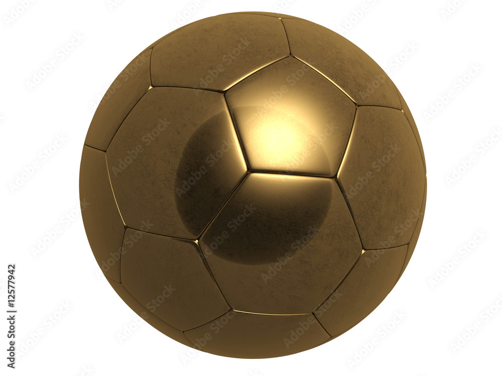 gold foot ball isolated on white