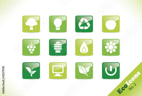 Green Environment Vector Icon Set No. 2 - A Set of 12 Eco Icons