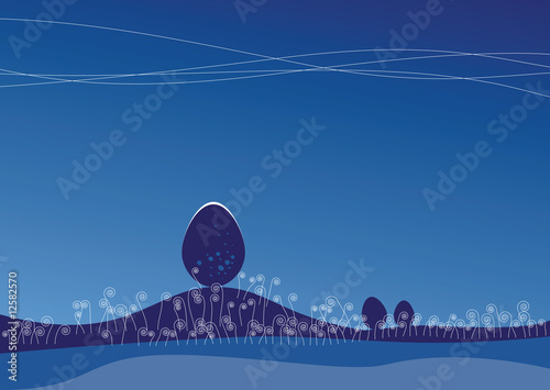Easter Eggs on a subtle dark blue background