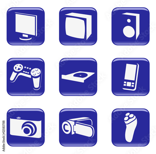Electronics - vector web icons (buttons)