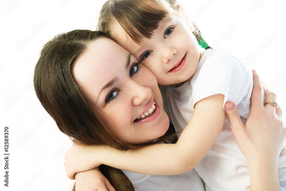 mother and daughter embracing