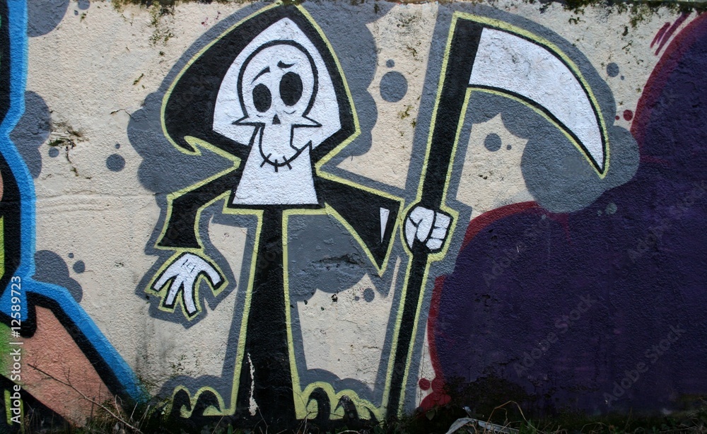 Graffiti Mort Faucheuse Faux Halloween Crane Picasso Stock Photo Adobe Stock