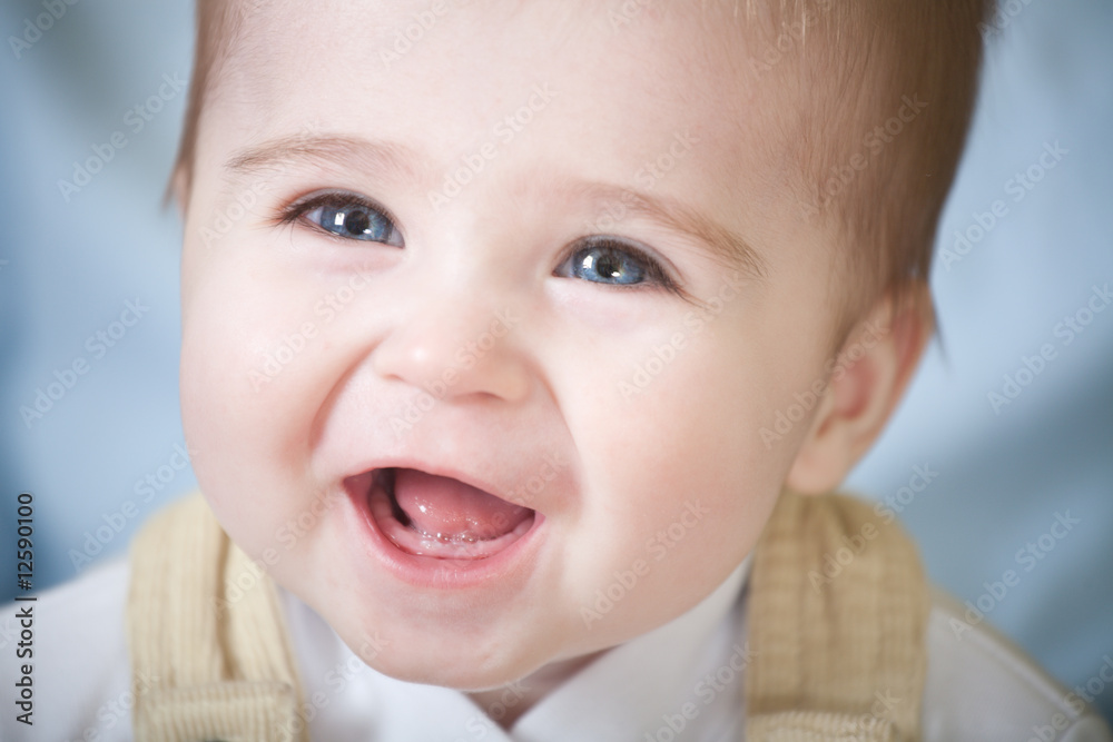 Portrait of happy blue-eyes baby Portrait of happy blue-eyes baby