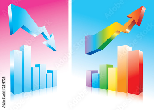 3D bar graphs with arrows