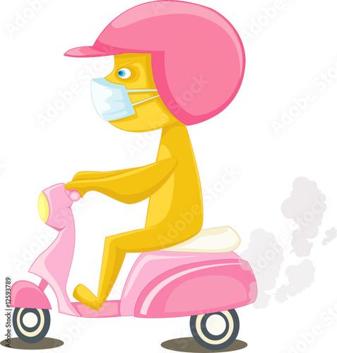 Dog drives scooter