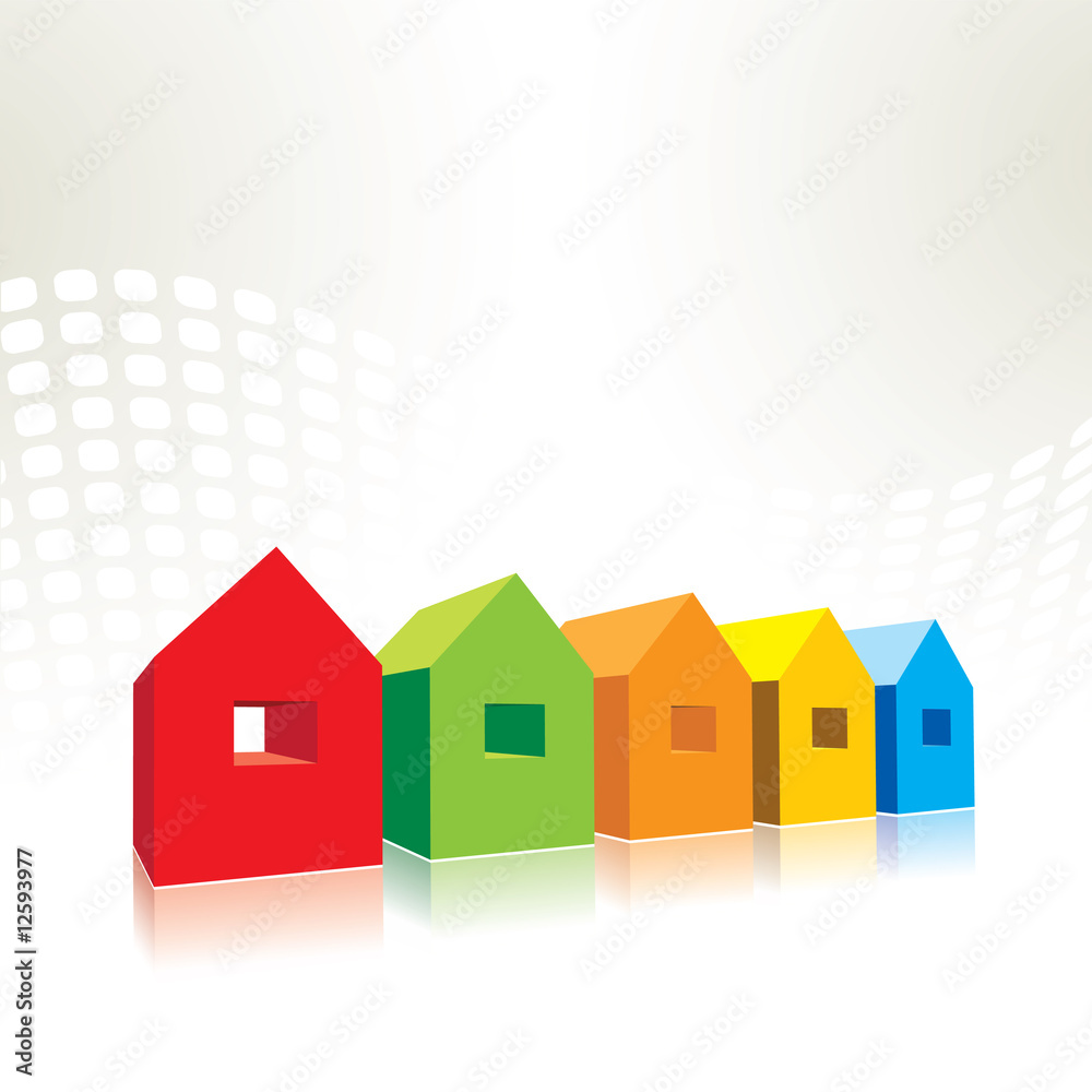 Small vector 3D houses