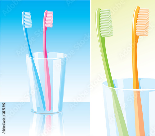 Toothbrushes in the glass