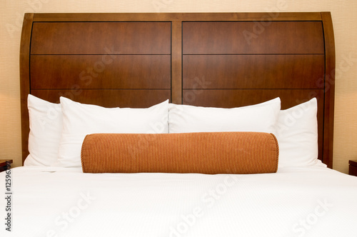 Pillows on hotel bed
