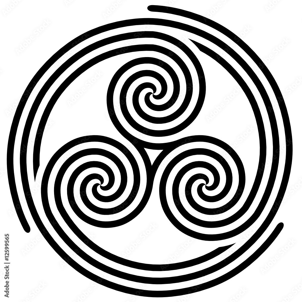 Triple Tryskell Spiral Symbol 010 Triple Tryskell Spiral Symbol 010