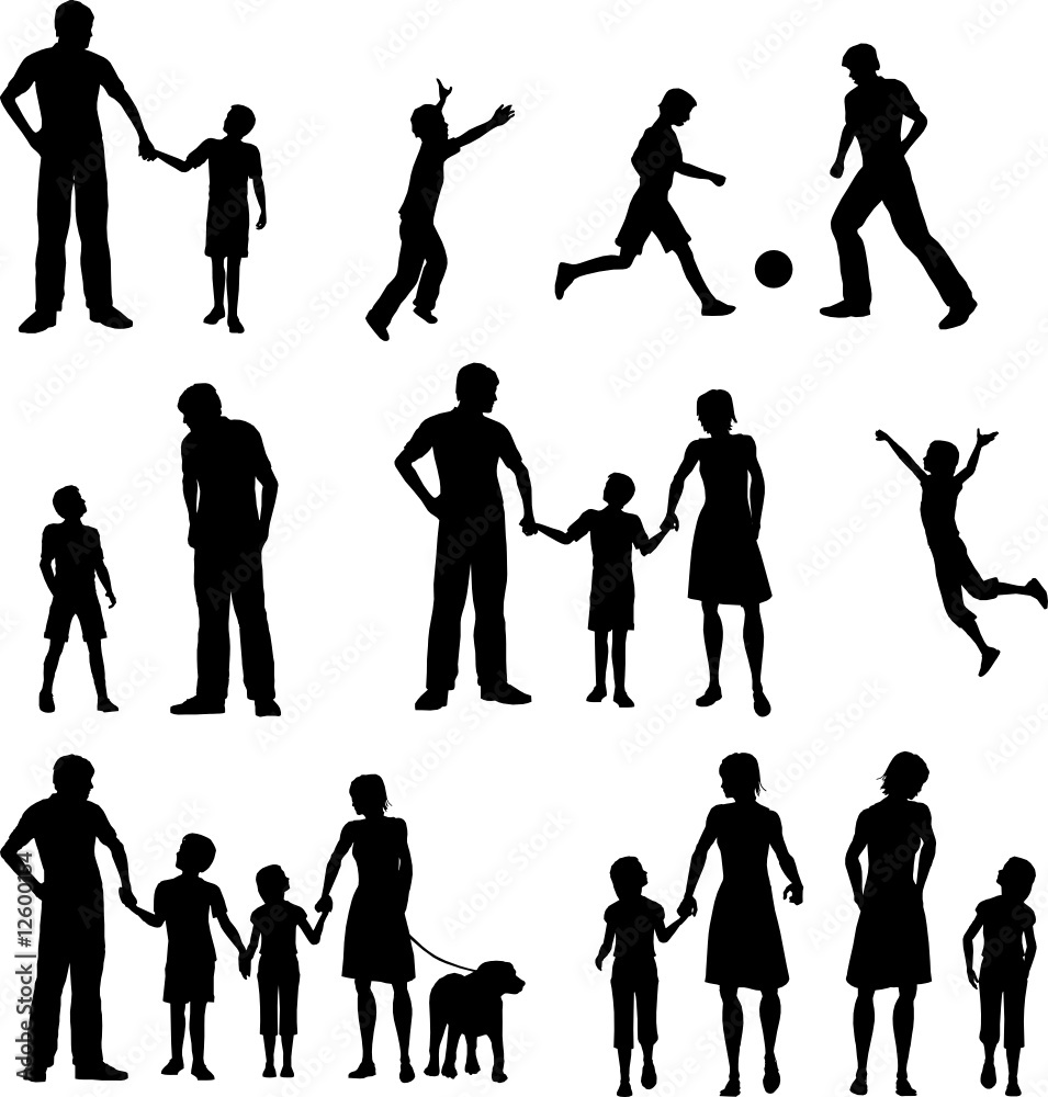 Fototapeta premium Family silhouettes