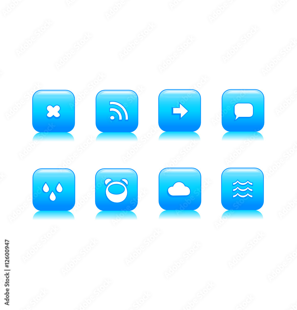 Vector set glossy icon. Ecology.