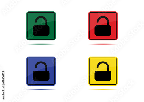 Unlocked Icon (4 color Variations)