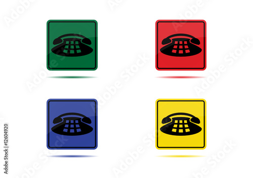 Telephone Icon (4 Color Variations)