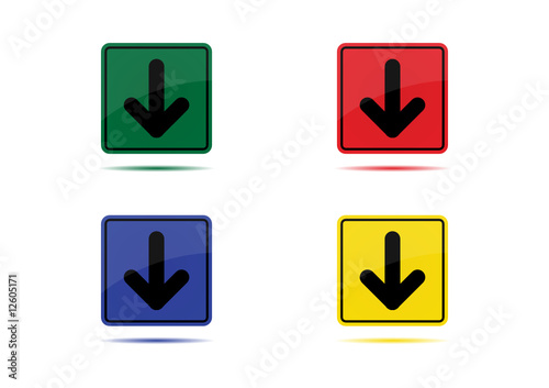 Down Icon (4 Color Variations)