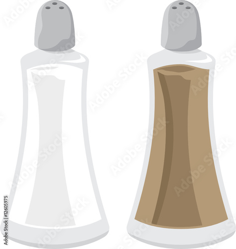 Salt and pepper shakers illustration