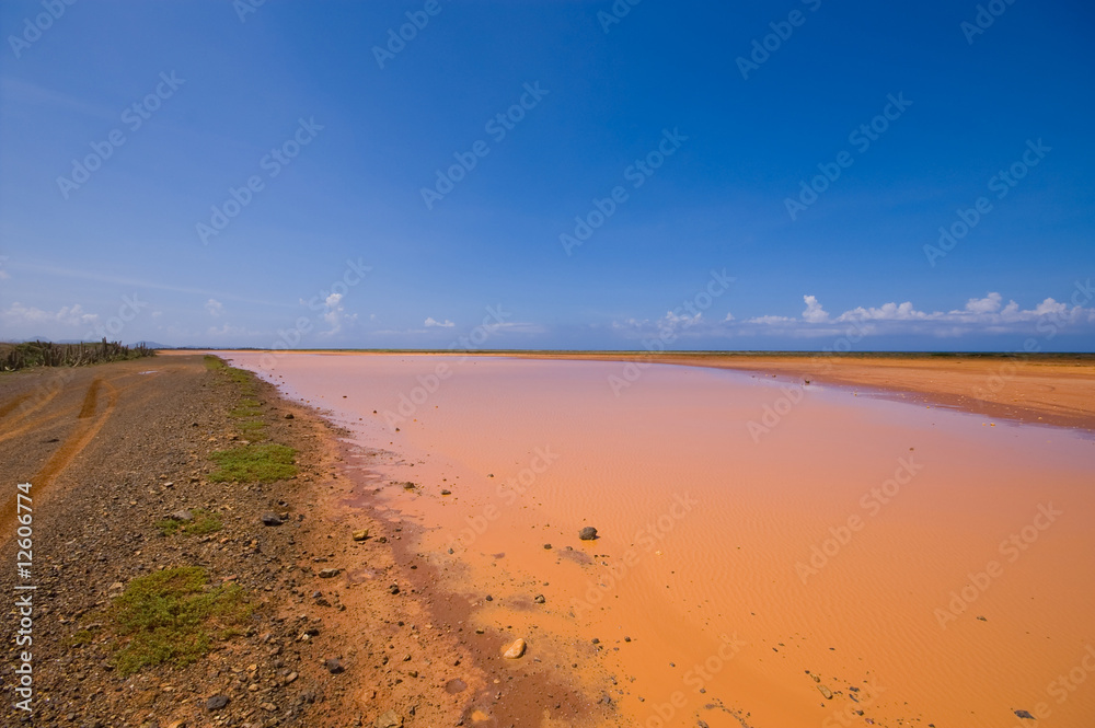 almost dryout  flat salina lake of hato plateau curacao