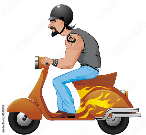 Scooter motorcyclist