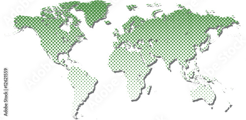 Halftone world map.
