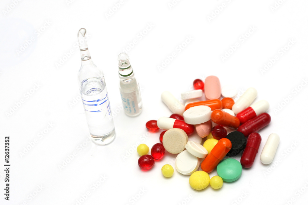 Pills on a white background.. Pills on a white background..