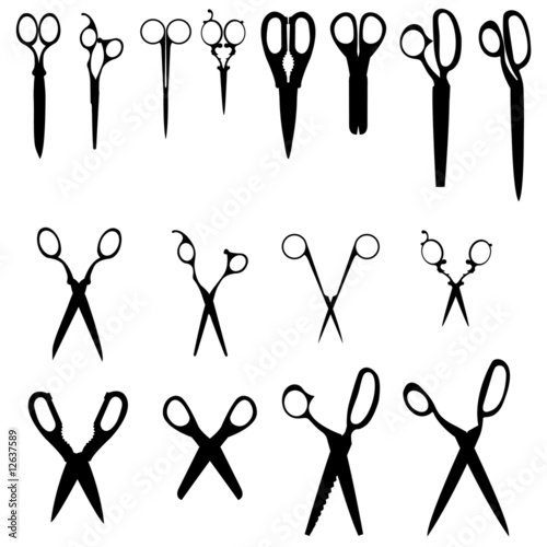 Vector set of scissors