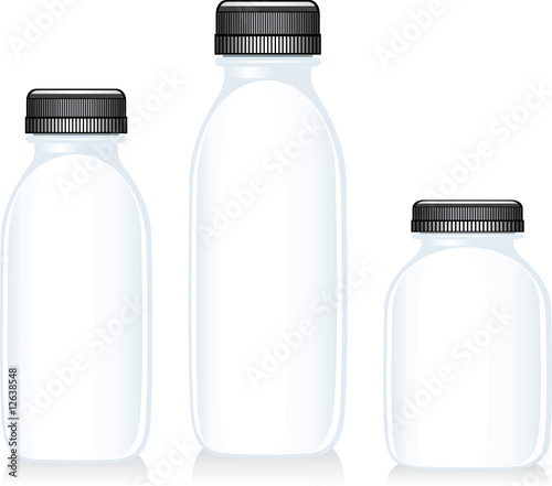 isolated milk glass bottles
