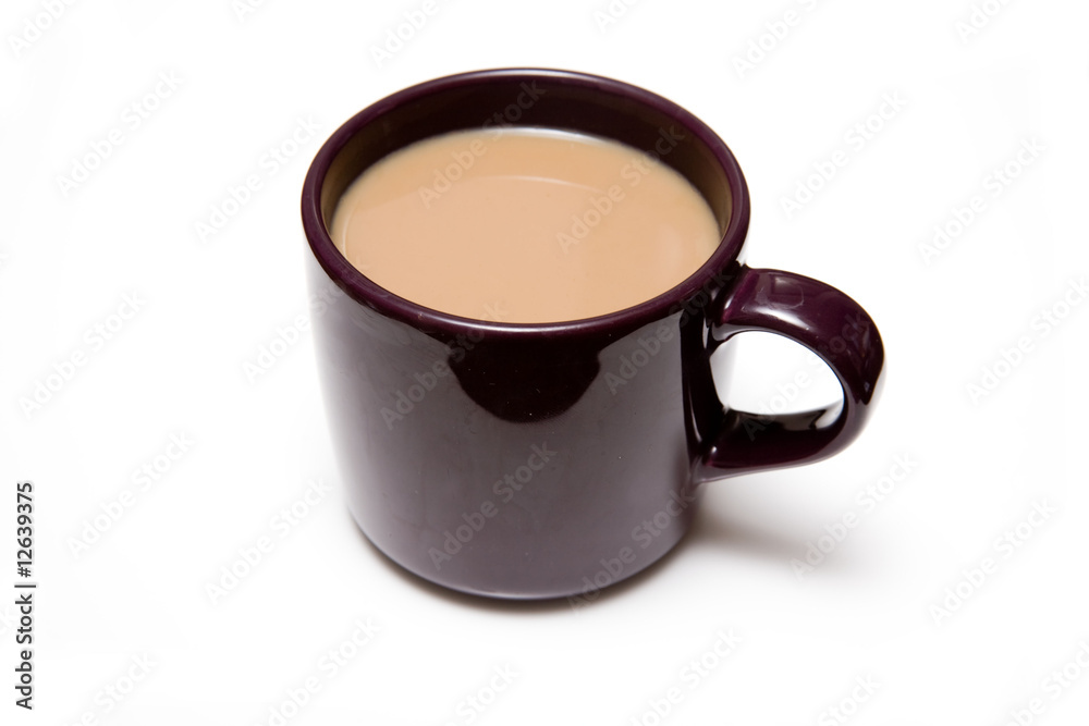 Mug of coffee on a white studio background. Mug of coffee on a white studio background.