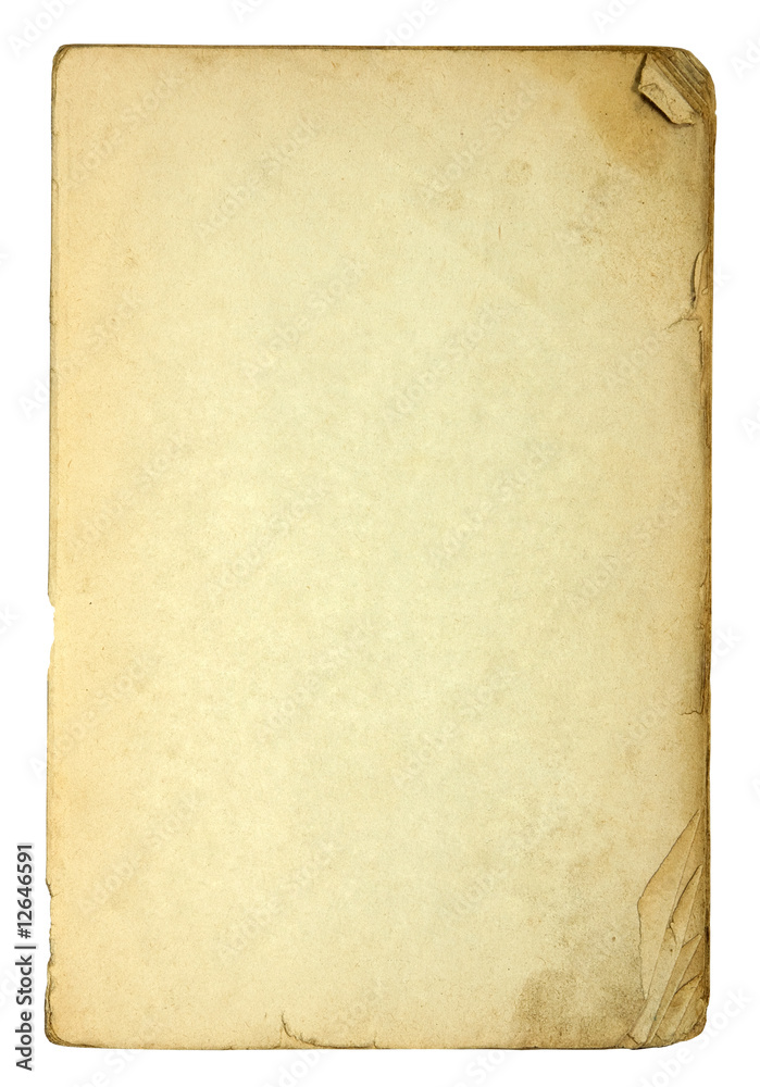Old and dirty sheets of paper with clipping path