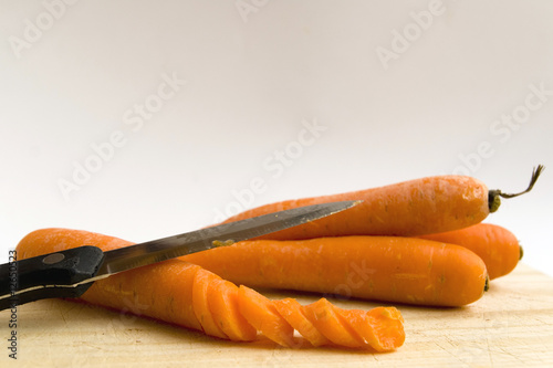 zanahorias y cuchillo