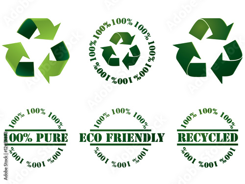 Recycle symbols and stamps