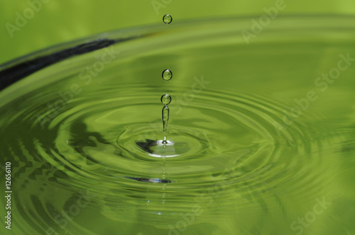 Water droplets and ripples on the surface