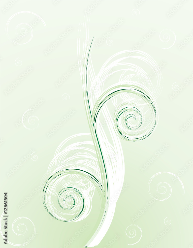 Illustration of floral green background