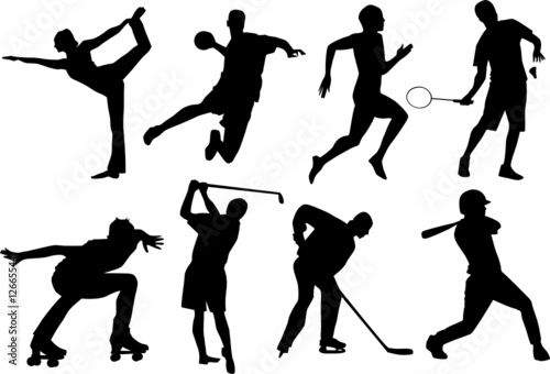 a set of sports silhouetttes