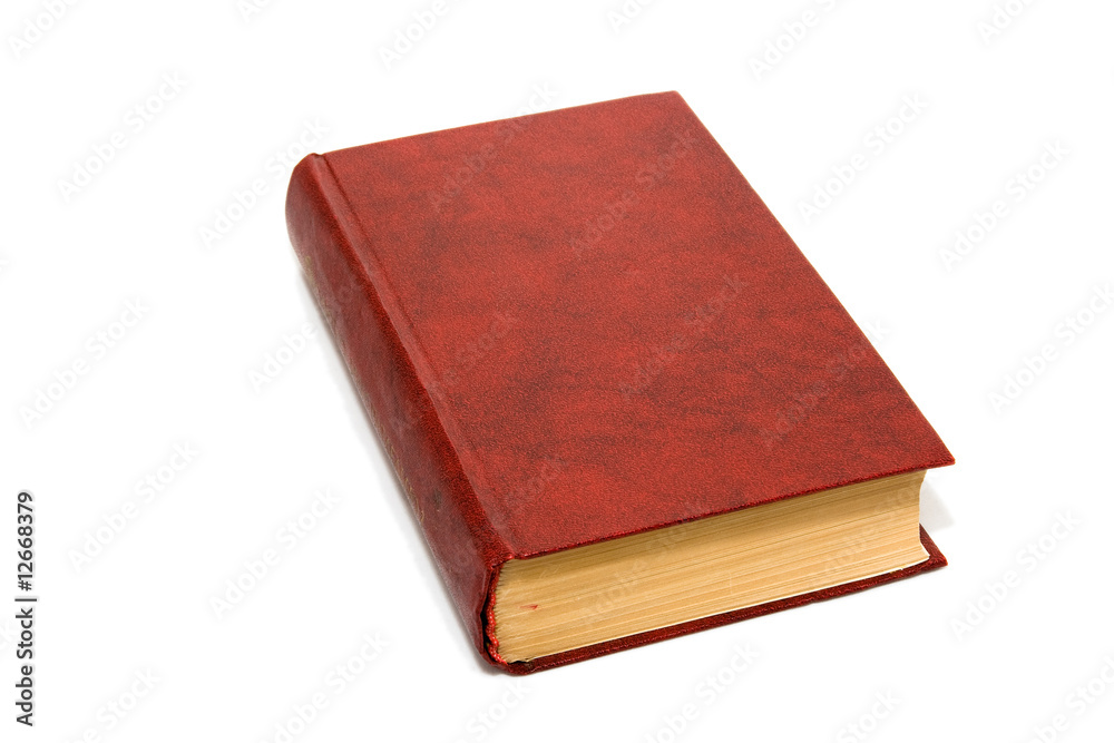 Red book isolated on white.