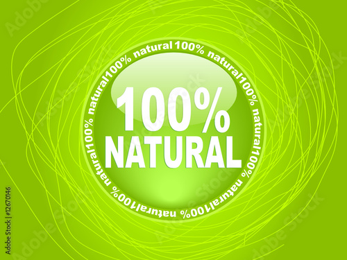 100   NATURAL label vector illustration