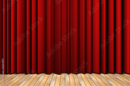 Red curtain stage