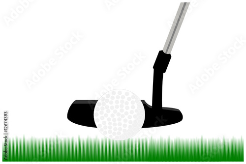 a putter and golf ball